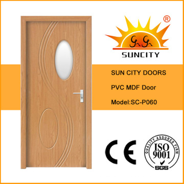 Top Design Glass Single PVC Interior Door Price (SC-P060)